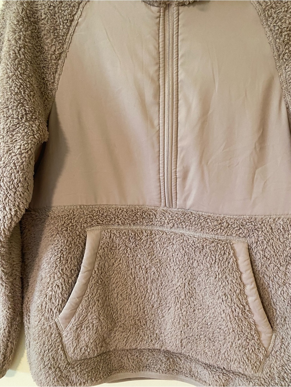 girlfriend collective Taupe Sherpa Half-Zip Pullover Jacket - Picture 6 of 7